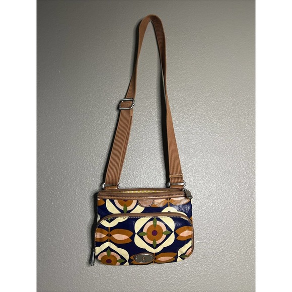 fossil Kay Per Coated Canvas Shoulder Messenger Bag - Picture 4 of 6